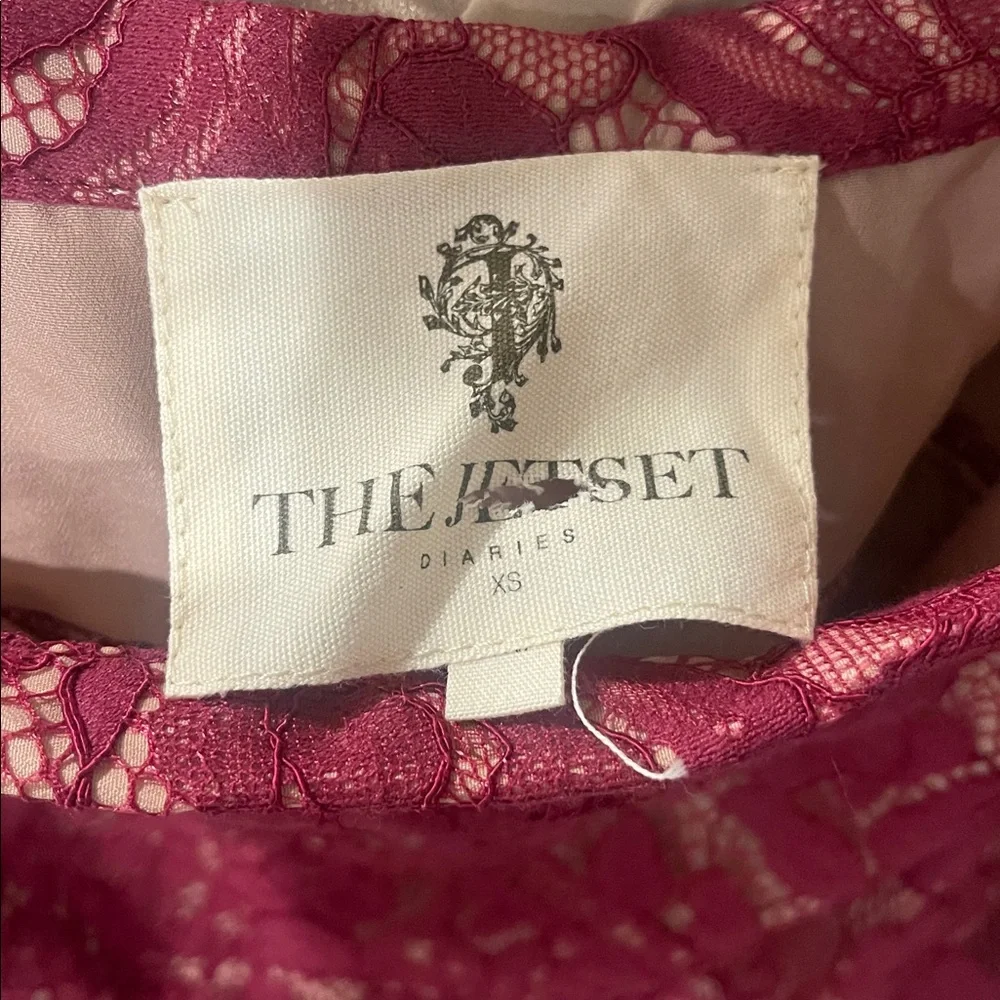 The Jetset Diaries Elegant Burgundy Lace Maxi Skirt - Picture 2 of 3